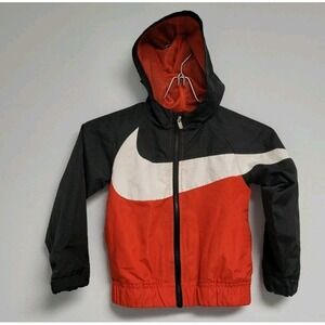 Kids Size 4T Nike Jacket Red White Black Track Hood Zipper